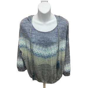 Farmers Market Womens Hoodie Shirt Size Small Long Sleeve New NWT Blue Casual